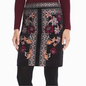 Embroidered Velvet Skirt